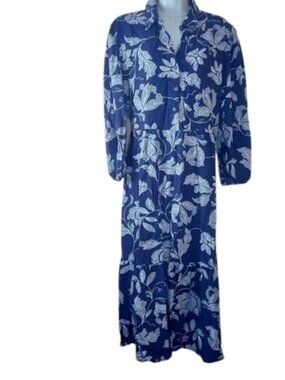 Angels Forever Young Womens Midi Shirt Dress Navy Blue Floral M New